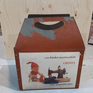 Kinderen mini naaimachine Speelgoeddoos Sovjet Russische USSR hout metaal