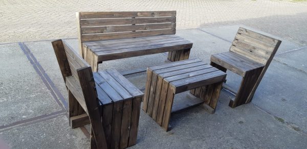 Tuinset voorzien van bank, 2 stoelen en tafel - Afbeelding 2