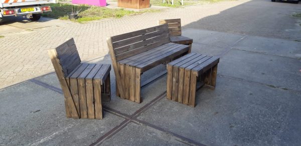 Tuinset voorzien van bank, 2 stoelen en tafel - Afbeelding 3
