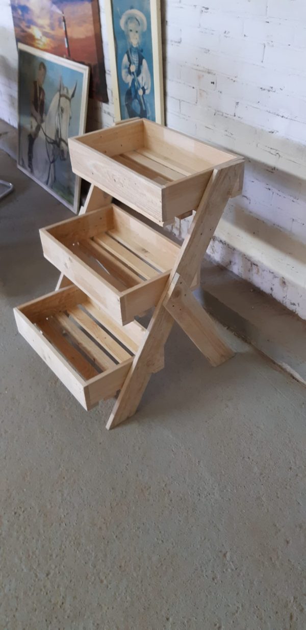 Houten planten etagère handgemaakt - Afbeelding 3