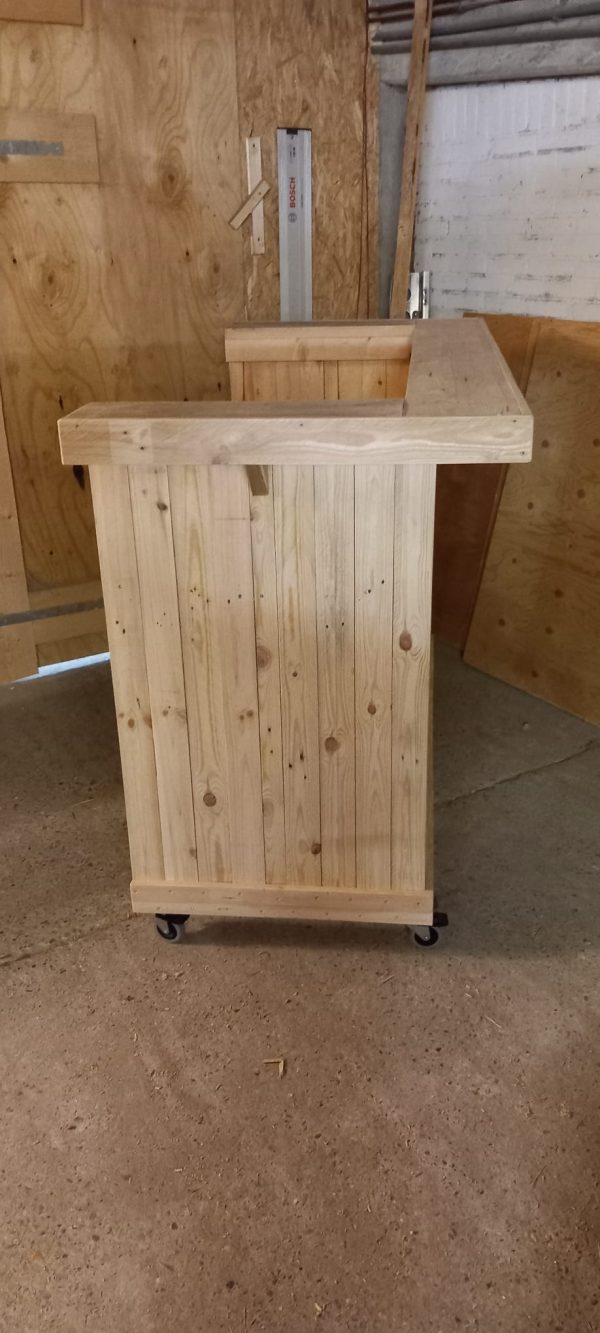 Pallet bar & wieltjes aan onderzijde - Afbeelding 3