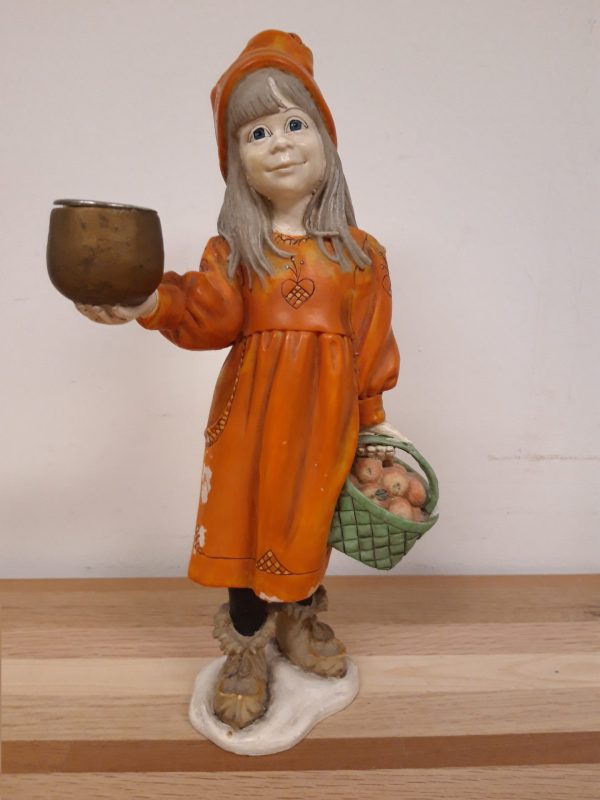 Kerstkinderen, naar Carl Larsson - 2 figuren / kandelaars - Afbeelding 2