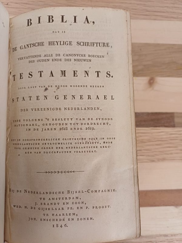 Biblia, De gantsche heylige schrifture, testaments 1846