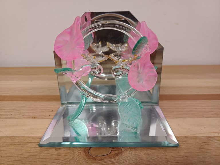 Vintage Uranium Design glazen miniaturen, bloemen en vlinders