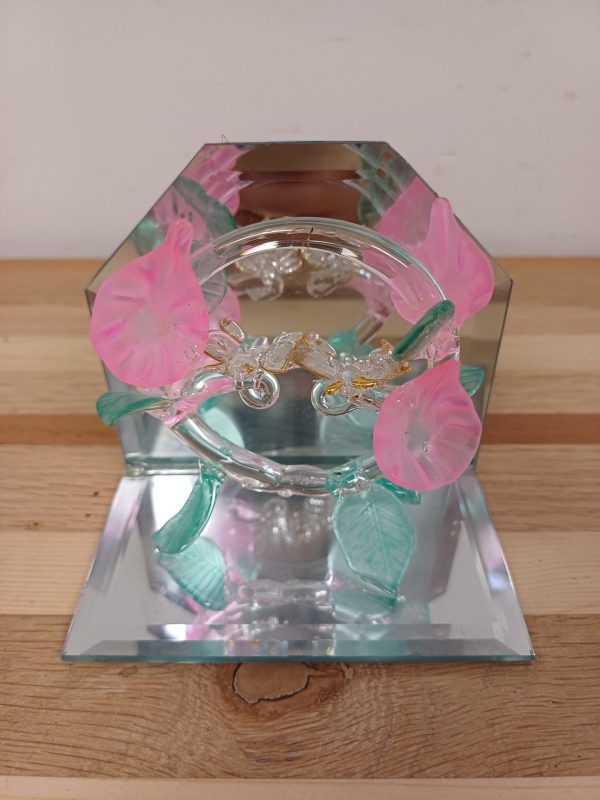 Vintage Uranium Design glazen miniaturen, bloemen en vlinders - Afbeelding 3