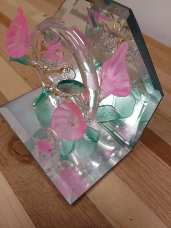 Vintage Uranium Design glazen miniaturen, bloemen en vlinders - Afbeelding 5