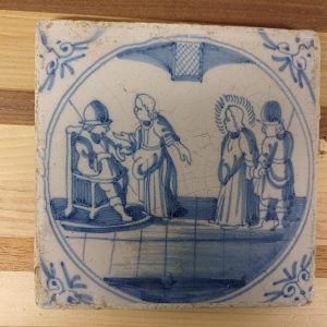 Wandtegel met Bijbels tafereel