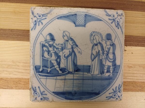 Wandtegel met Bijbels tafereel