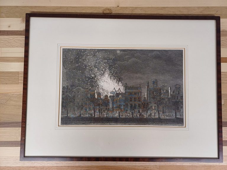 Print van Cornelis Bogerts - Brand Schouwburg Amsterdam