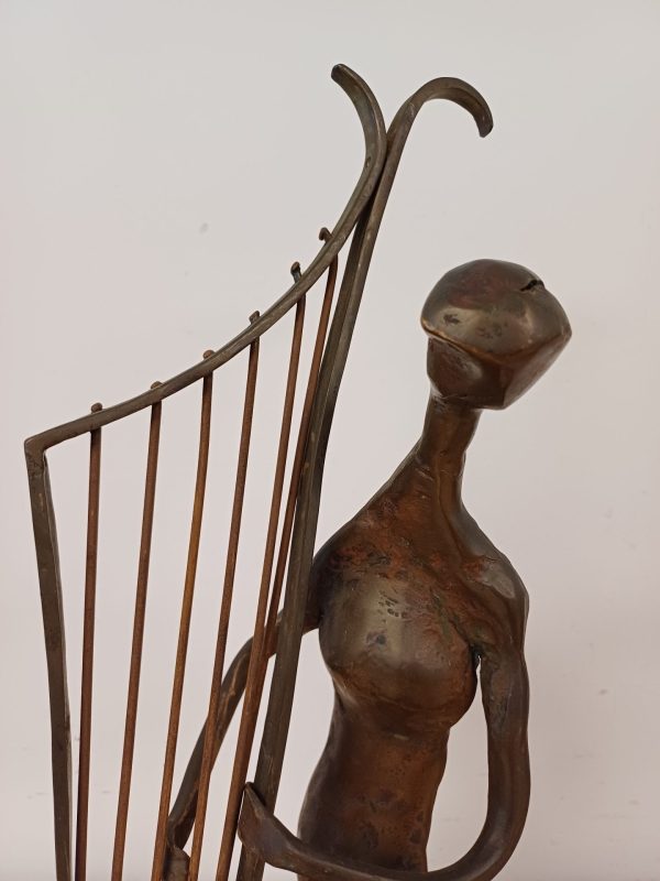 Bronzen beeld - vrouw met harp - Afbeelding 9