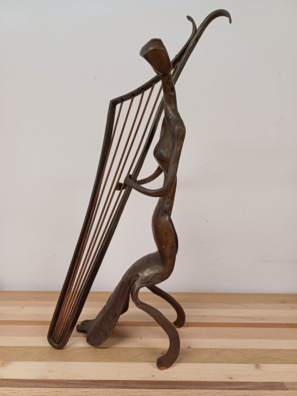 Bronzen beeld - vrouw met harp - Afbeelding 10