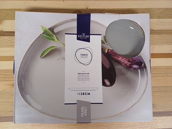 1 Keltum Table talks serveerbord / schaal 38 cm - parelgrijs