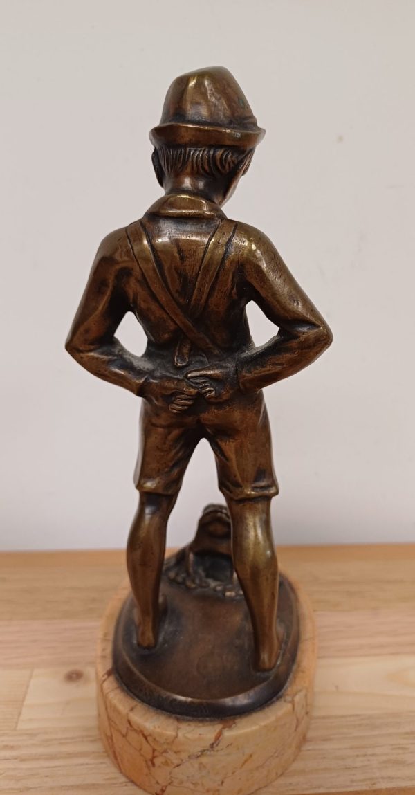 Brons beeldje van jongen en kikker - Afbeelding 7