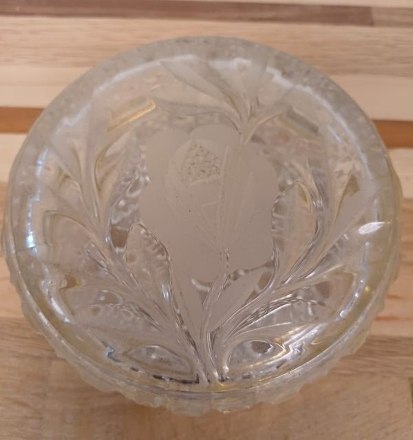 Sieradendoos - Rozenpatroon Knoop Glas met Goudkleurig Scharnierend Metalen Frame - Afbeelding 2