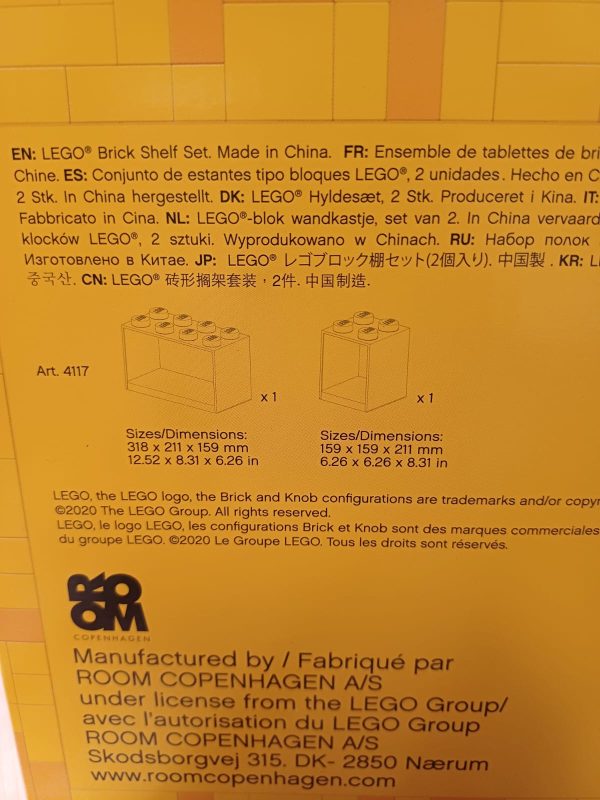 Lego blok - wandkasje set van twee - 4117 (nieuw - in doos) - Afbeelding 2