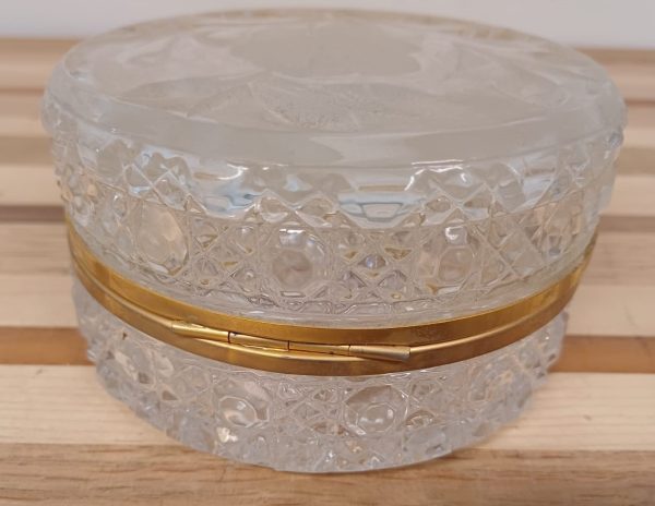 Sieradendoos - Rozenpatroon Knoop Glas met Goudkleurig Scharnierend Metalen Frame - Afbeelding 3