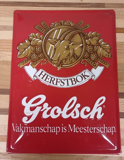 Reclamebord - Herfstbok Grolsch Vakmanschap is Meesterschap