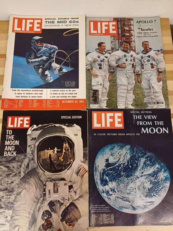 Vintage Life Magazine over de ruimte - 4 stuks