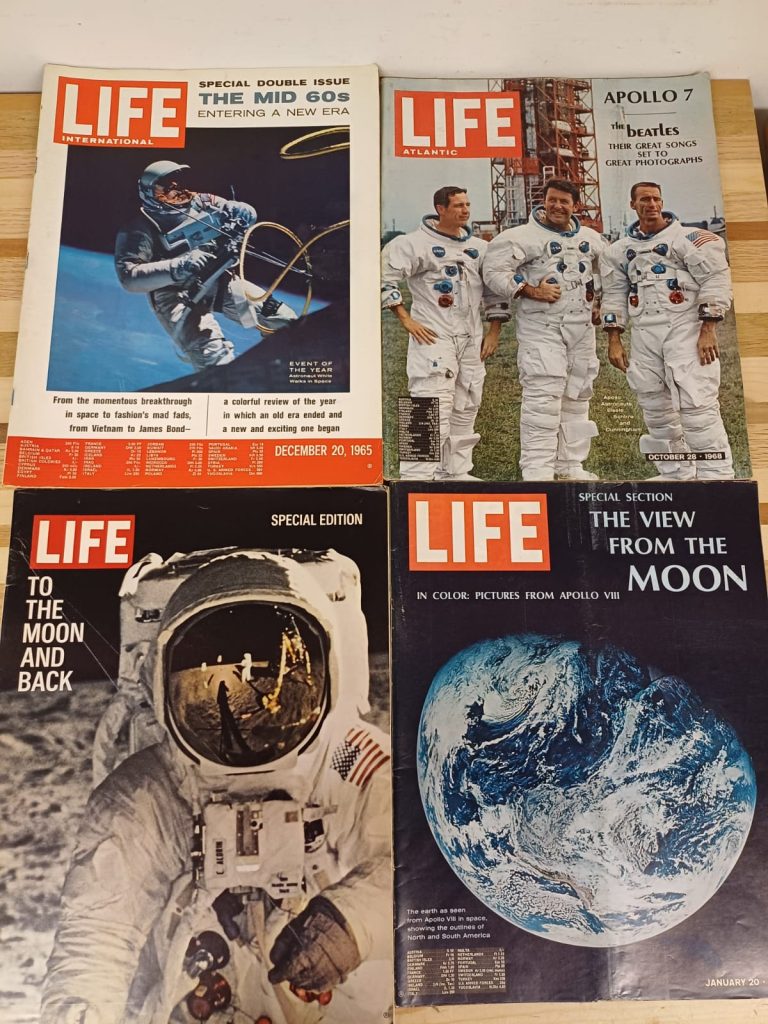 Vintage Life Magazine over de ruimte - 4 stuks