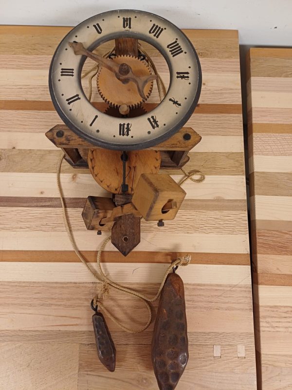 Vintage Buco 1320 houten Foliot wandklok - Baumann - Afbeelding 2
