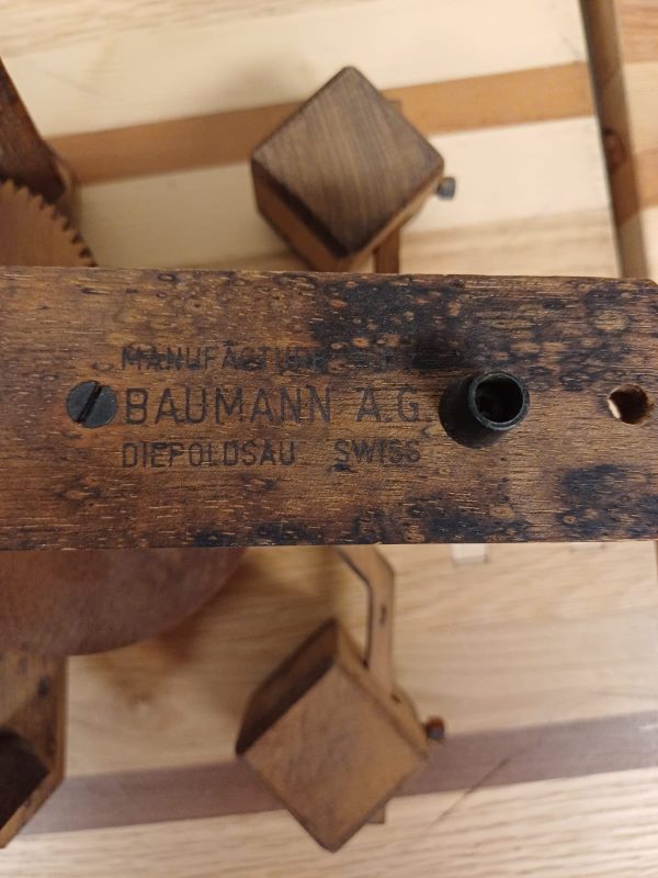 Vintage Buco 1320 houten Foliot wandklok - Baumann - Afbeelding 9