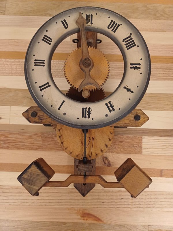 Vintage Buco 1320 houten Foliot wandklok - Baumann - Afbeelding 6