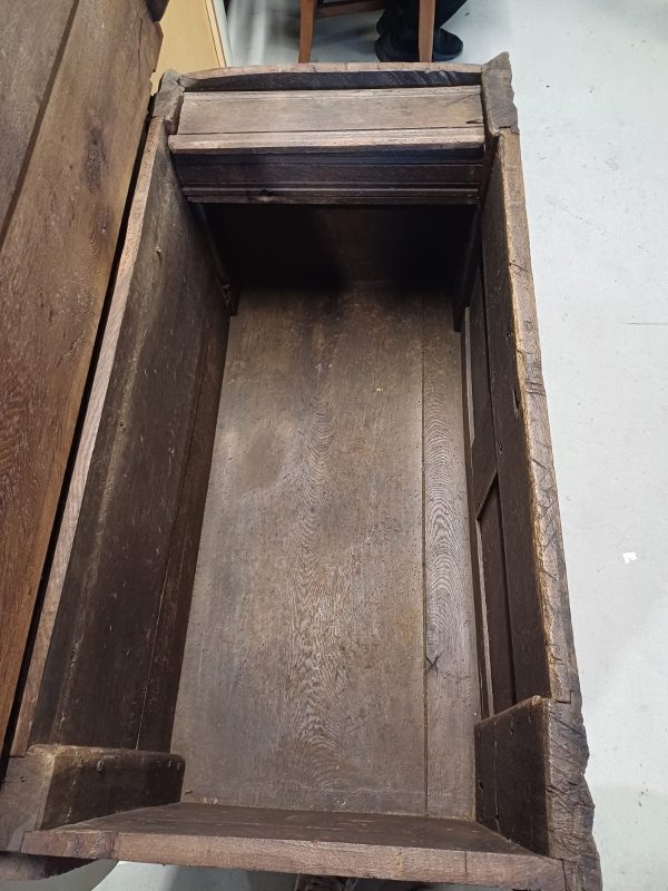 Antieke 17de Eeuwse Grote Houten Kist - dekenkist - Afbeelding 6