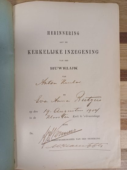 Huwelijks Bijbel 1904 - uitgereikt aan ..... bij de inzegening van hun huwelijk - Afbeelding 5