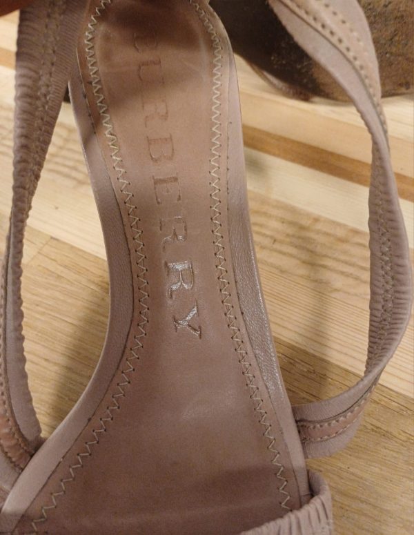 Burberry Leather Pleated Strappy - Maat 39 - Afbeelding 4