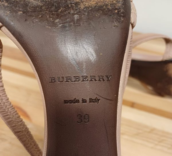 Burberry Leather Pleated Strappy - Maat 39 - Afbeelding 8