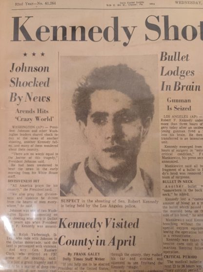 Daily Times Krant uit 1968 - Kennedy Shot, Clings to Life - Afbeelding 2