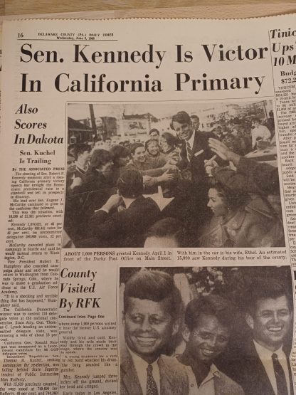 Daily Times Krant uit 1968 - Kennedy Shot, Clings to Life - Afbeelding 3
