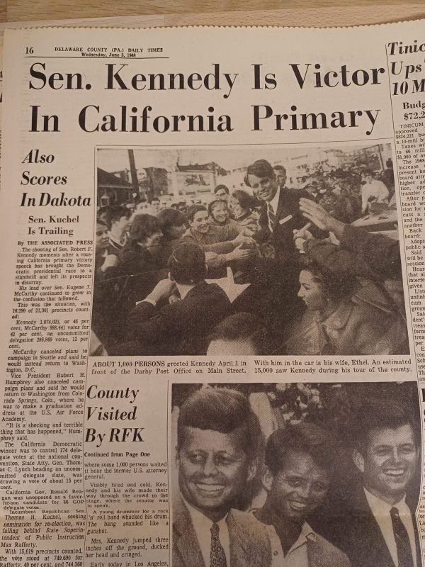 Daily Times Krant uit 1968 - Kennedy Shot, Clings to Life - Afbeelding 3