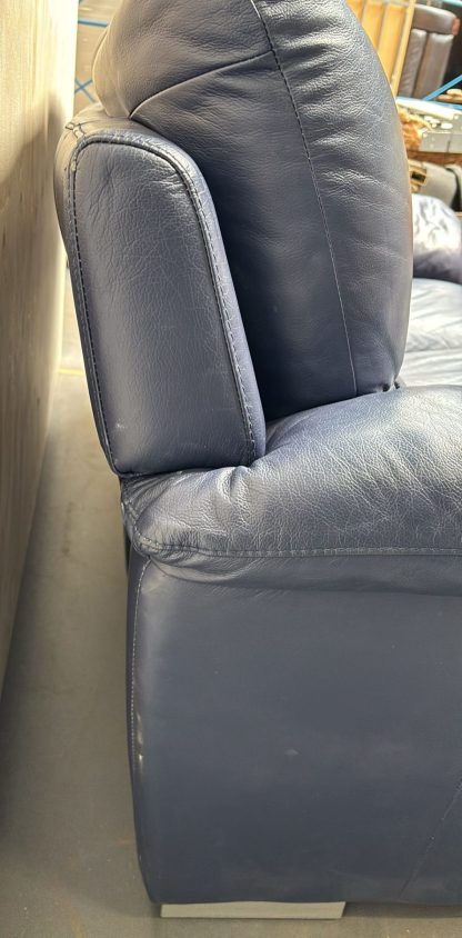 Blauwe leren 2 persoons bankstel van leather world - Afbeelding 6