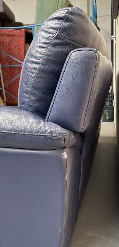 Blauwe leren 2 persoons bankstel van leather world - Afbeelding 7