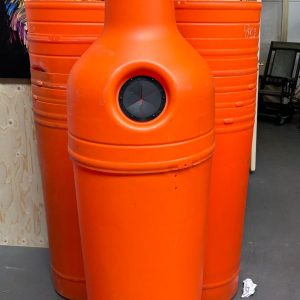 18 Kunststof containers / afvalbak voor flessen en blikjes