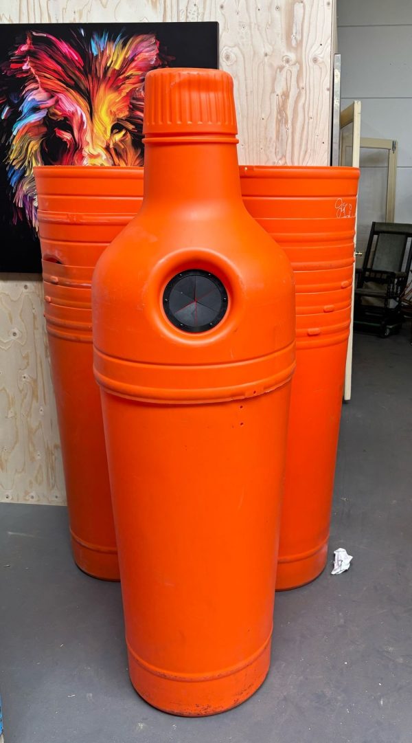 Kunststof containers / afvalbak voor flessen en blikjes - 18 stuks