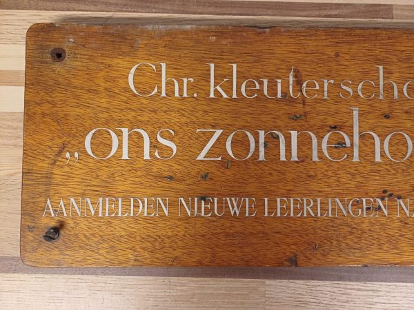 Vintage naambord Chr. kleuterschool "ons Zonnehoekje" - Afbeelding 6