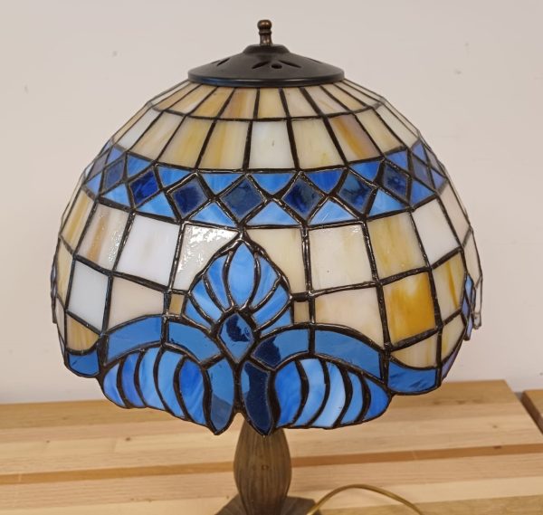 Vintage glas in lood lamp - tiffany style - Afbeelding 13