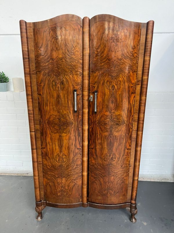 Vintage kledingkast - Wortelnotenhout style - Afbeelding 3