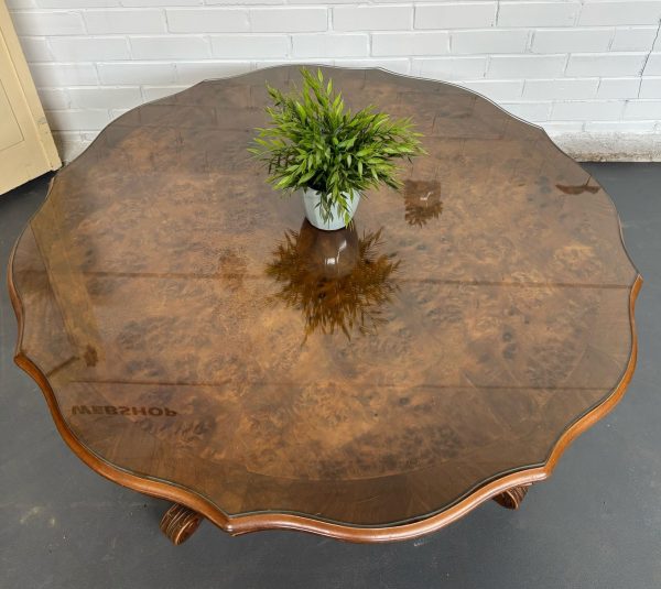 Salontafel met glasplaat - Mahonie stijl - Afbeelding 2