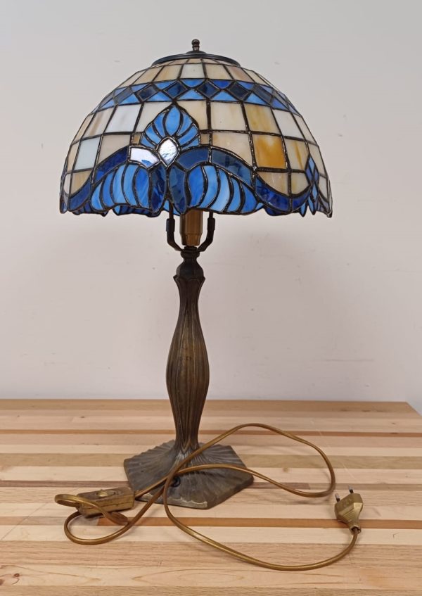 Vintage glas in lood lamp - tiffany style - Afbeelding 11