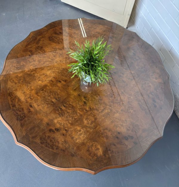 Salontafel met glasplaat - Mahonie stijl - Afbeelding 3