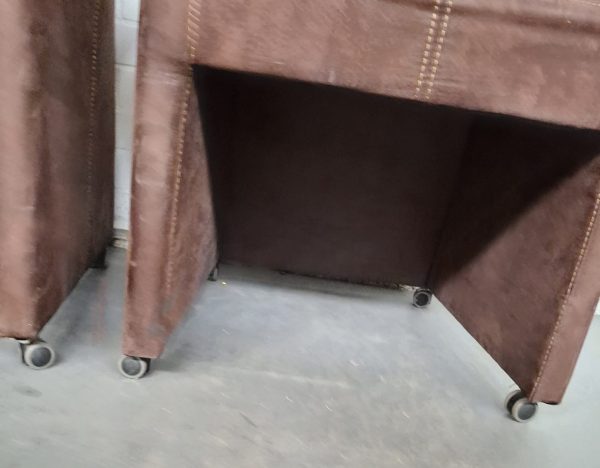 Suède verrijdbare eetkamerstoelen - 2 stuks - Afbeelding 5