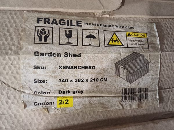 Garden Shed tuinhuisje 340 x 382 x 210 cm - nieuw - Afbeelding 3