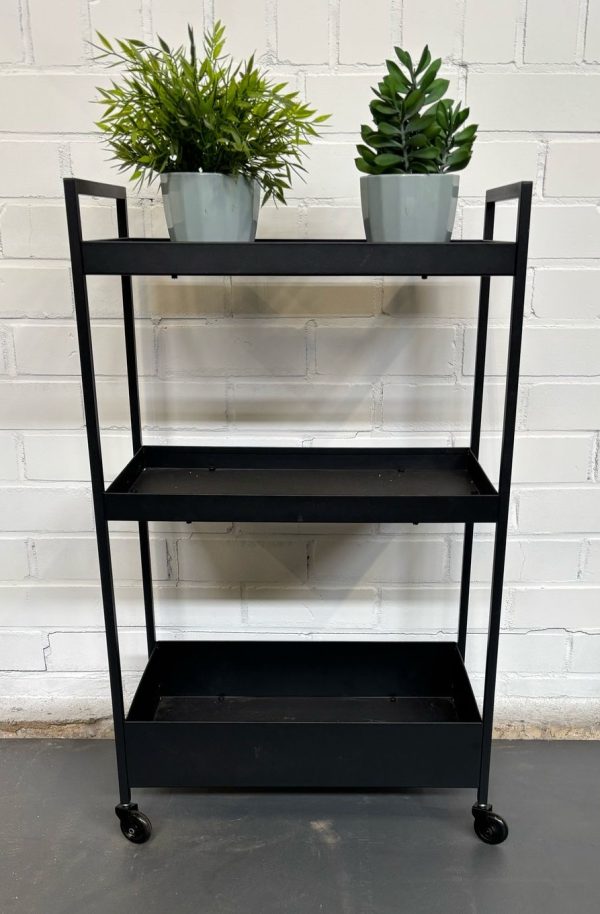 Zwarte metalen (keuken) trolley
