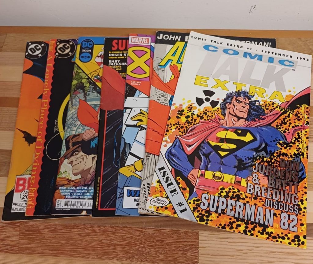 7 vintage strips van Superman / Batman - DC Comic / Marvel