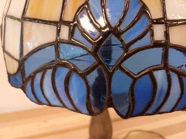 Vintage glas in lood lamp - tiffany style - Afbeelding 7