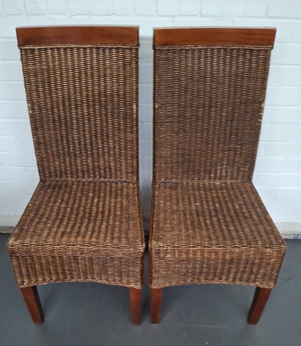 Rieten rotan eetkamerstoelen - 2 stuks