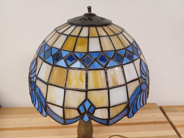 Vintage glas in lood lamp - tiffany style - Afbeelding 10